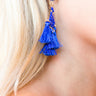 Social Butterfly Tassel Earrings in Royal Blue Image - 1