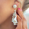 Social Butterfly Tassel Earrings in Ivory Image - 1