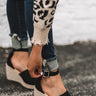 The Coco Faux Suede Wedge in Black Image - 1