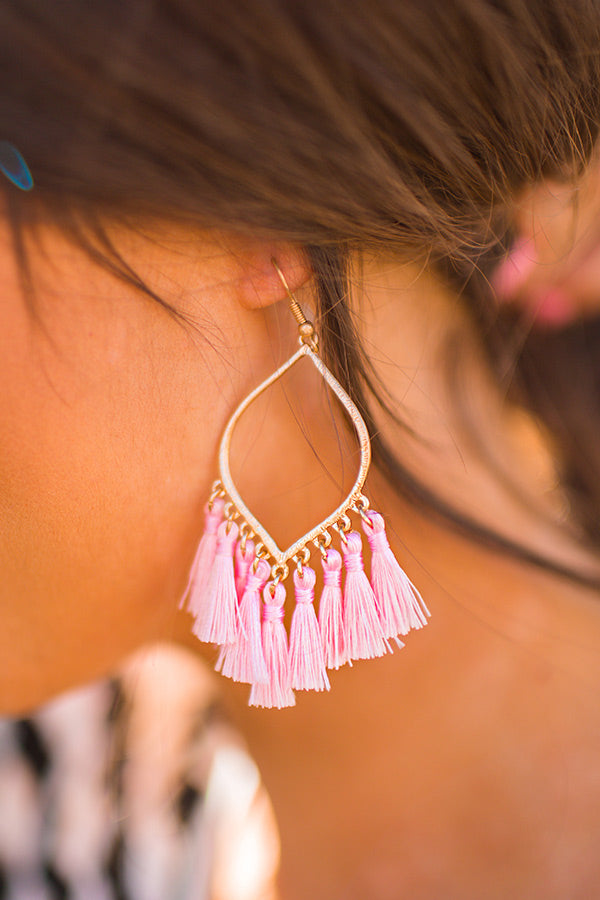 Don't Make Me Blush Tassel Earrings