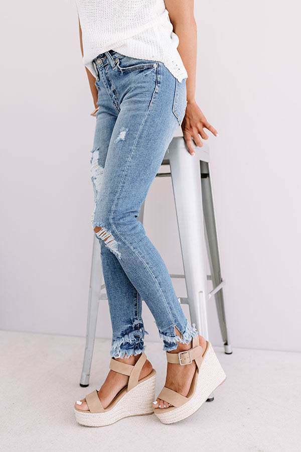 KanCan Malibu Distressed Midrise Skinny In Medium Wash Image - 3