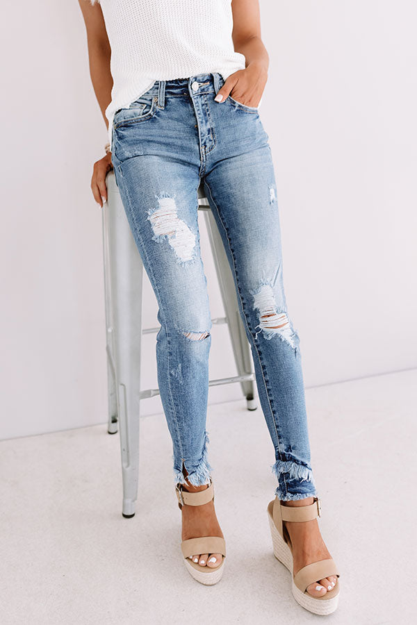 KanCan Malibu Distressed Midrise Skinny In Medium Wash Image - 1