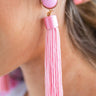 Haute Summer Tassel Earrings In Pink Image - 1