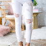 The Palm Beach Mid Rise Distressed Skinny in White Image - 1