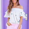 Desert Date Night Off Shoulder Embroidered Top Image - 1