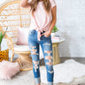 Champagne Clouds Shift Tee in Pink Image - 1