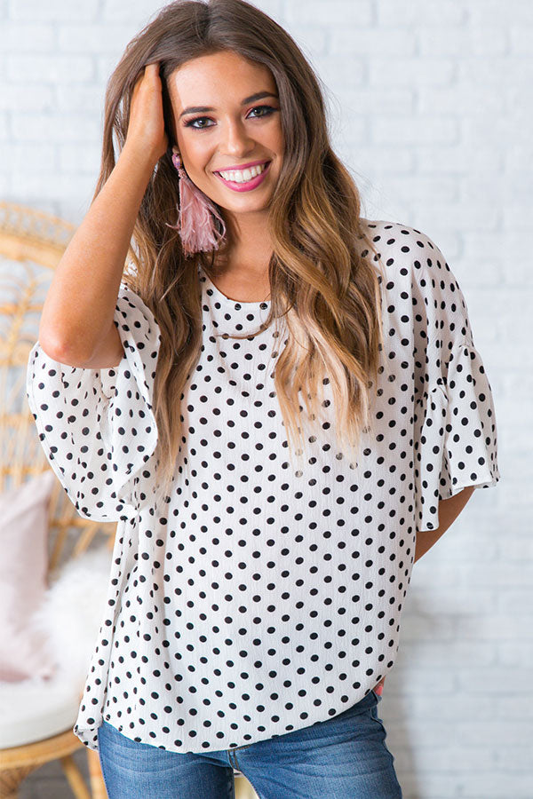 Oh So Swept Away Polka Dot Shift Top Image - 2