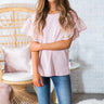 Sunshine Eyelet Shift Tee In Blush Image - 1