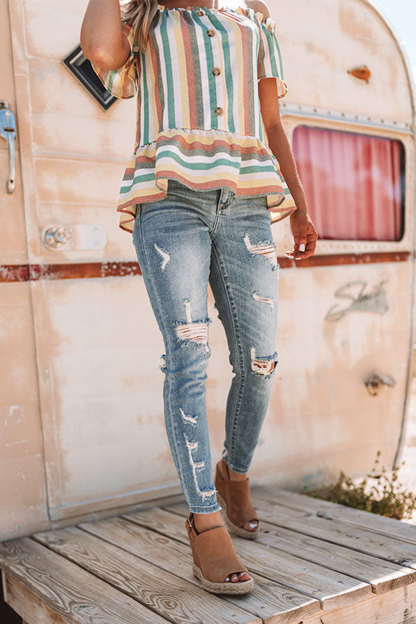 Laguna Beach Midrise Distressed Skinny in Light Wash