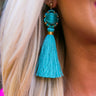 Havana Nights Hottie Tassel Earrings In Aqua Image - 1