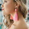 Havana Nights Hottie Tassel Earrings In Pink Image - 1