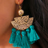 Party In Palm Springs Tassel Earrings In Jade Image - 1