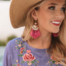 Party In Palm Springs Tassel Earrings In Hot Pink Image - 1