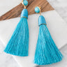 Hello Gorgeous Tassel Earrings in Ocean Blue Image - 1