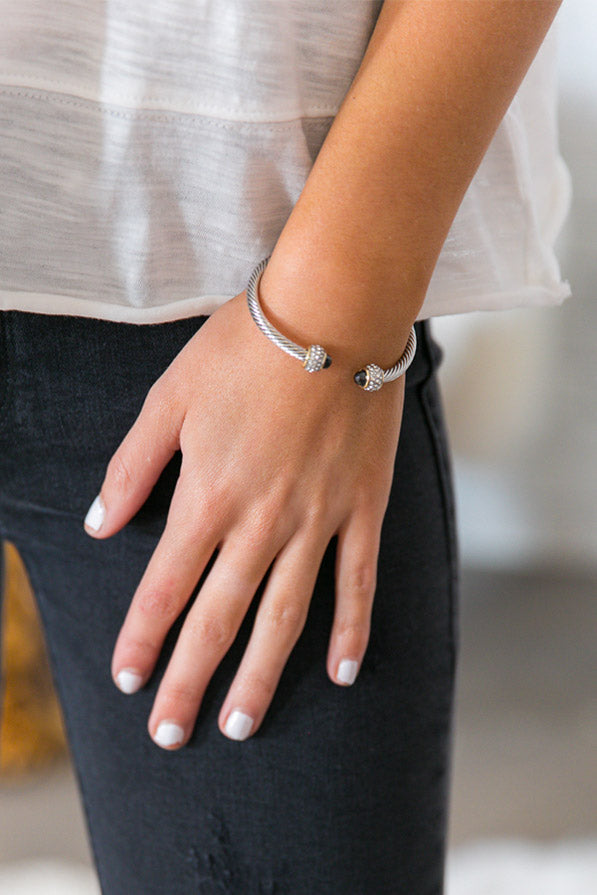 Sass and Sparkle Cuff Bracelet in Black