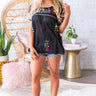 Call Me Beautiful Embroidered Top in Black Image - 1