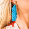 Close To My Heart Tassel Earrings In Ocean Blue Image - 1