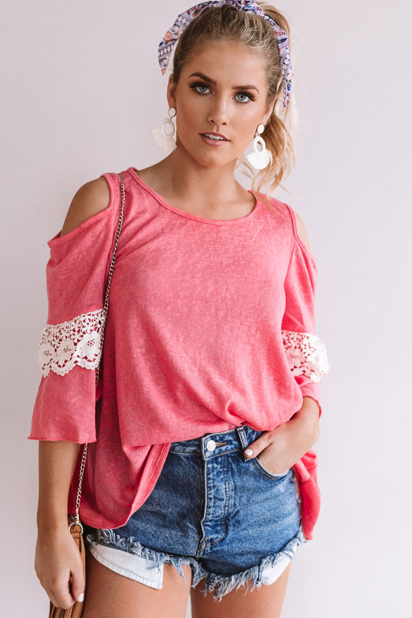 Sunny Days Ahead Shift Top in Raspberry