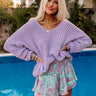 Eye Candy Tunic Sweater in Lavender Image - 1