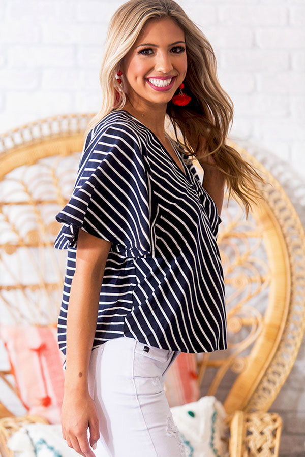 Newport Nautical Shift Top in Navy Image - 2