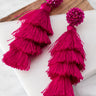 Bahama Beach Days Tassel Earrings In Berry Image - 1