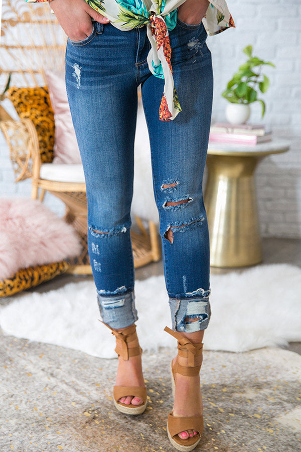 The Palm Springs Mid Rise Distressed Ankle Skinny