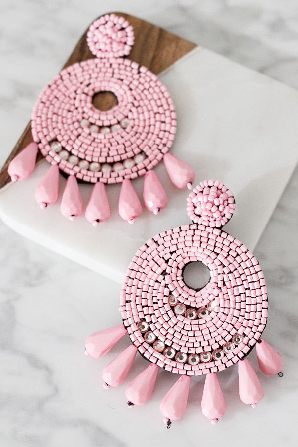 Sunshine Crush Earrings In Pink