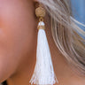 Effortlessly Lovely Tassel Earrings In White Image - 1