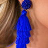 Bahama Beach Days Tassel Earrings In Royal Blue Image - 1