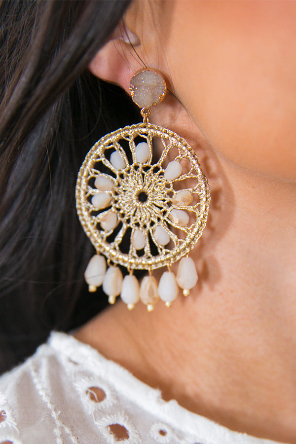 Make A Wish Earrings In Warm Taupe