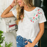 Paradise Found Embroidered Shift Tee in White Image - 1