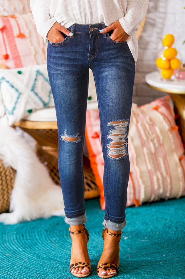 Coronado Beach Distressed Ankle Skinny Image - 1