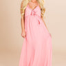 Champagne Sipping Front Tie Maxi in Pink Image - 1