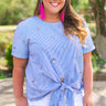 Good Intentions Embroidered Stripe Top Image - 1