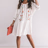 Paradise Island Embroidered Dress in Cream Image - 1