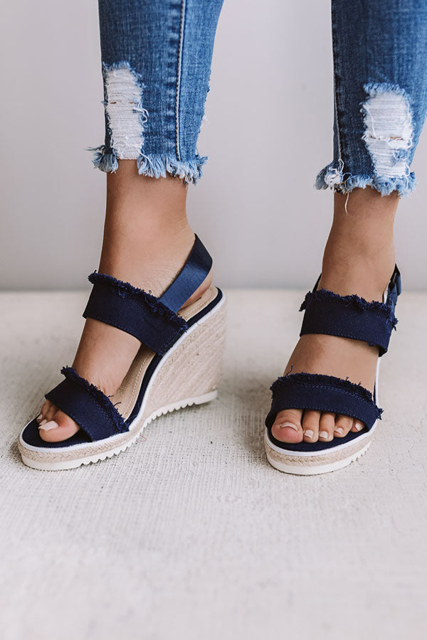 Vacation Friendly Wedge in Navy
