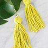 Beaded Beauty Tassel Earrings In Yellow Image - 1