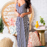 So Gorgeous Stripe T-shirt Maxi in Navy Image - 1