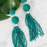 Barcelona Babe Tassel Earrings In Teal Image - 1