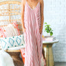 So Gorgeous Stripe T-shirt Maxi in Blush Image - 1