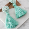 Midnight Kisses Tassel Earrings In Ocean Wave Image - 1