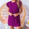 Wine Club Satin Shift Dress in Orchid Image - 1