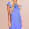 Wine Club Satin Shift Dress in Periwinkle Image - 1