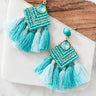 On Cabo Time Tassel Earrings In Turquoise Image - 1