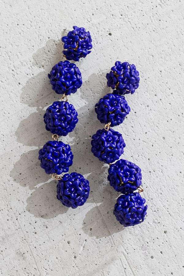Ring Around The Roses Earrings In Indigo