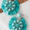 Cue The Fan-Fare Earrings In Jade Image - 1