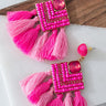 On Cabo Time Tassel Earrings In Hot Pink Image - 1