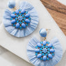 Cue The Fan-Fare Earrings In Sky Blue Image - 1