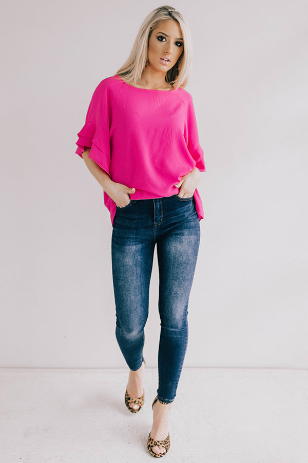 Parisian Vacation Shift Top in Hot Pink Image - 2