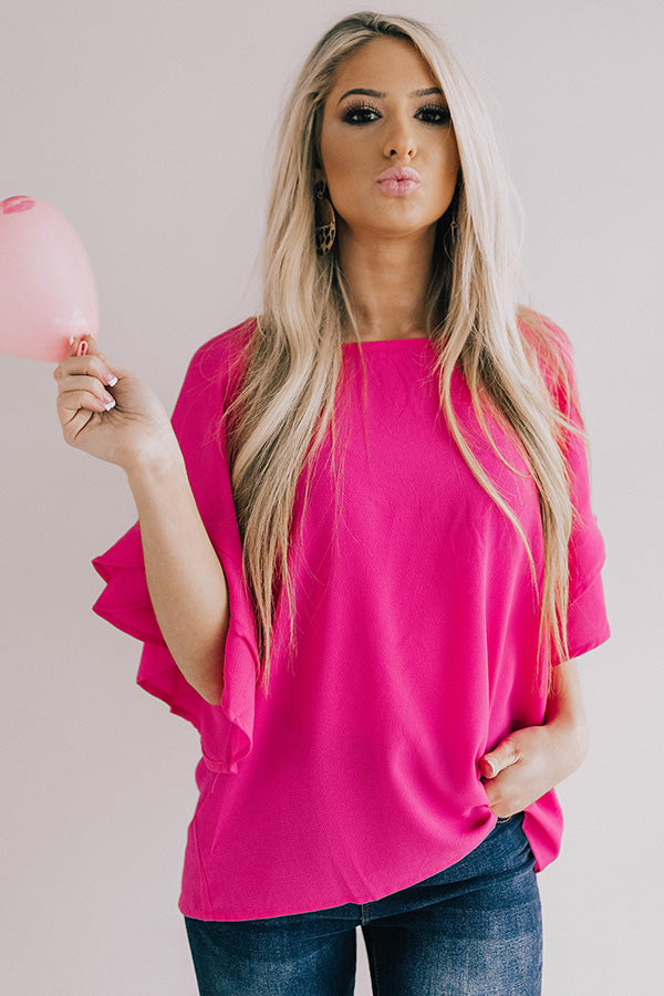 Parisian Vacation Shift Top in Hot Pink Image - 3